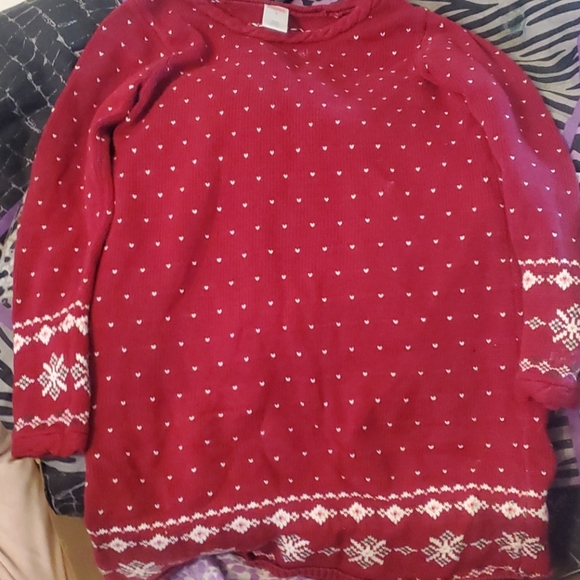 Red and white ❄snowflake sweater dress - Picture 1 of 3